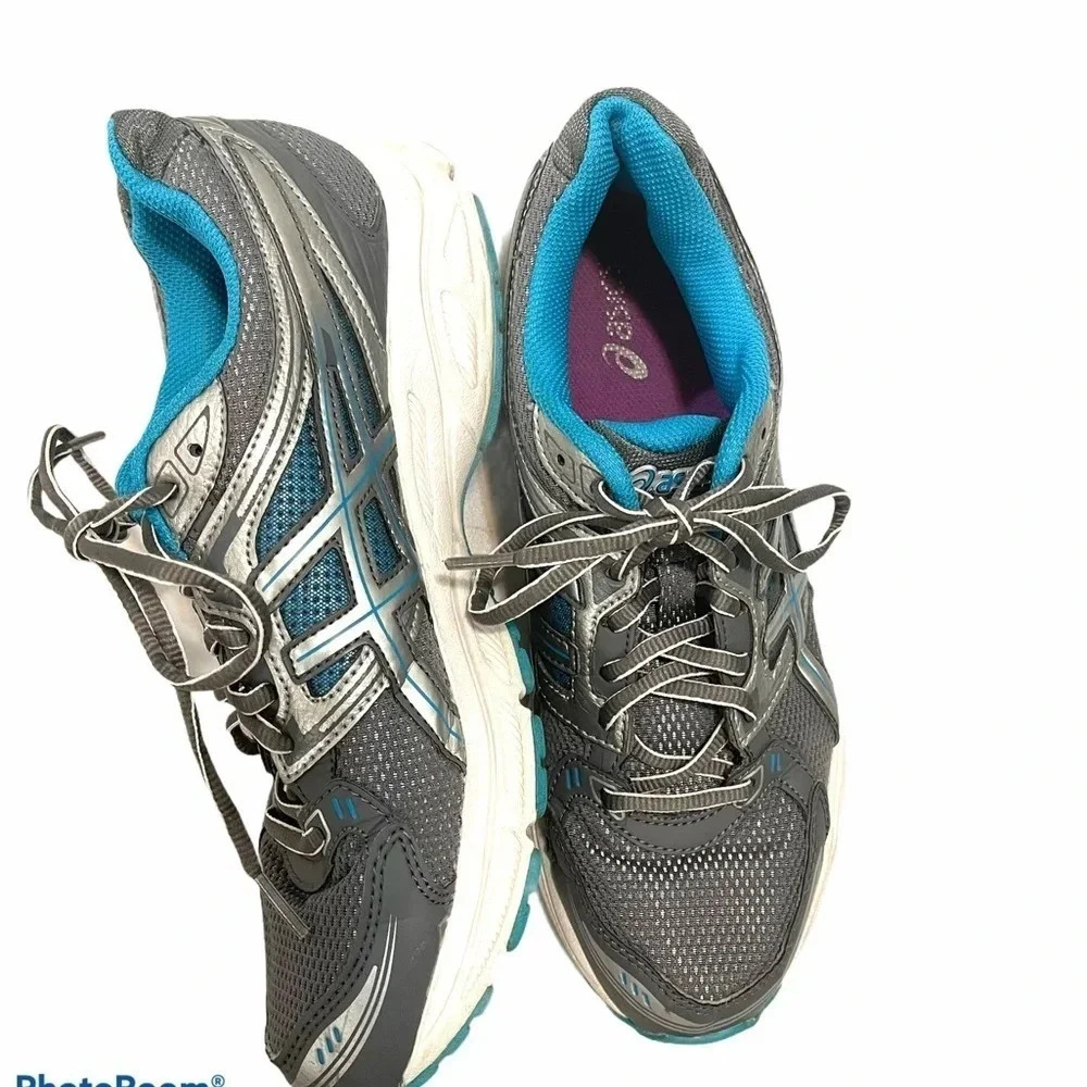 ASICS Grey Teal Gel Contend Sneakers Size 11 - Picture 2 of 8